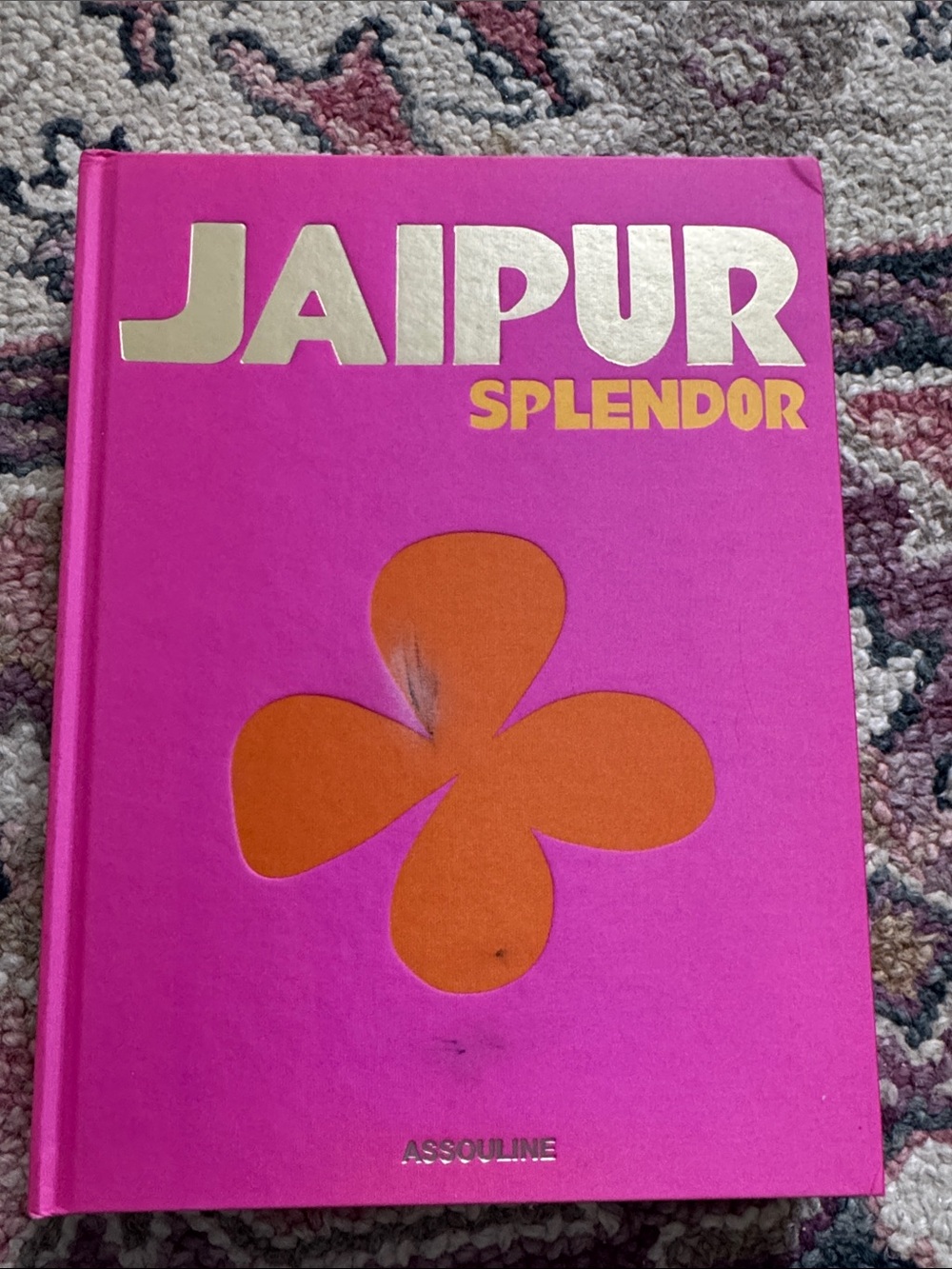 Assouline Jaipur Splendor Hardcover Book - Pink & Orange with Gold Accents